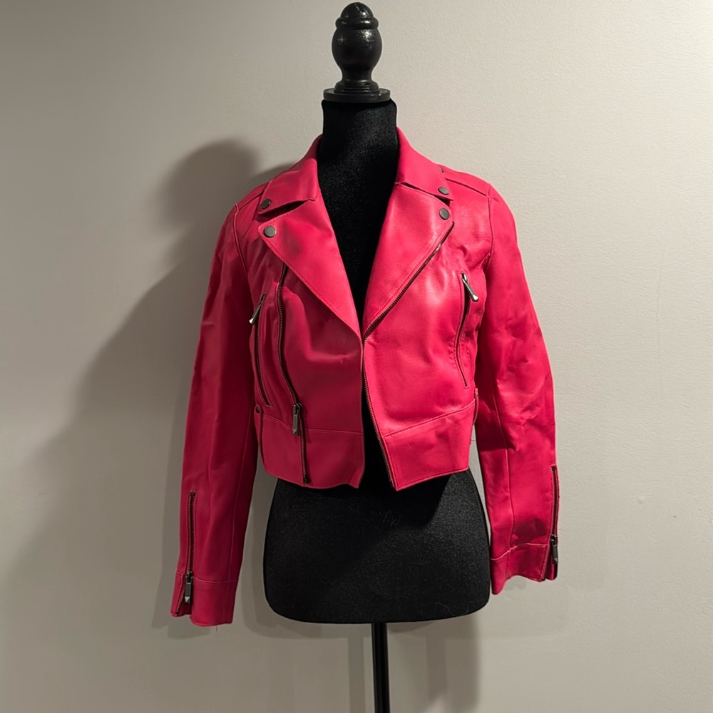 BCBG faux leather jacket